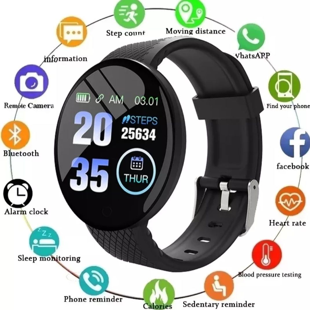 Smartwatch,Smartband,zegarek,Pomiar Tlenu we Krwi Ciśnienie,puls,kalor