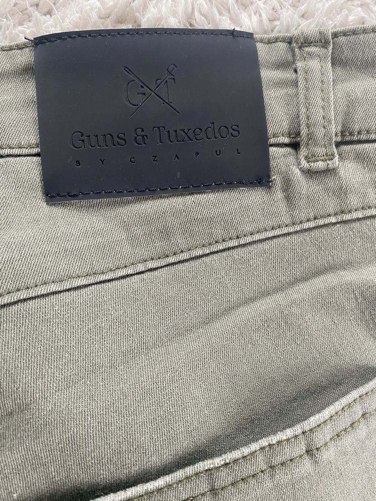 Spodnie męskie Guns & Tuxedos by Czapul vintage skinny dziury