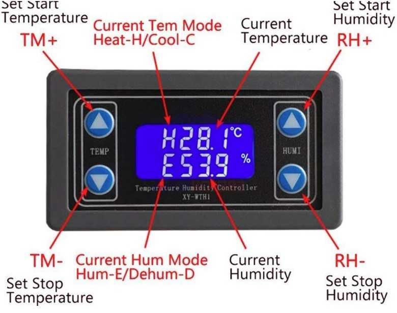 Регулятор температуры/влажности XY-WTH1 электронный