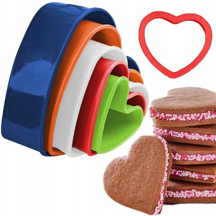 FOREMKI Wykrawacz do CIASTECZEK SERCA  Zestaw 5 szt. Foremek
