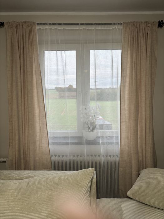 Nowe zaslony  4 sztuki 135x240 bezowe morelowe boho