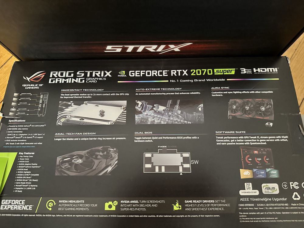 RTX 2070 SUPER Asus ROG Strix 8GB