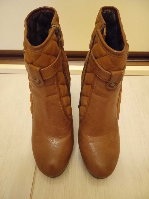 Botki brązowe na wysokim obcasie rozmiar 37