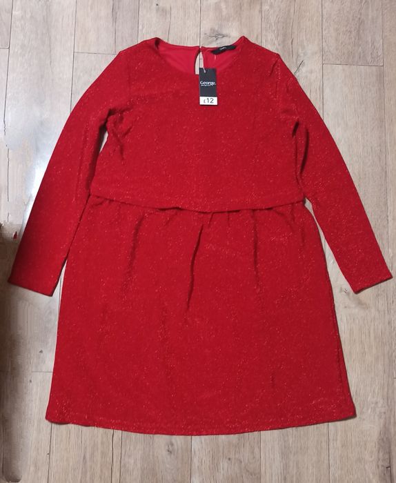 Красное блестящее вечернее платье для девочек 12-13 лет, George