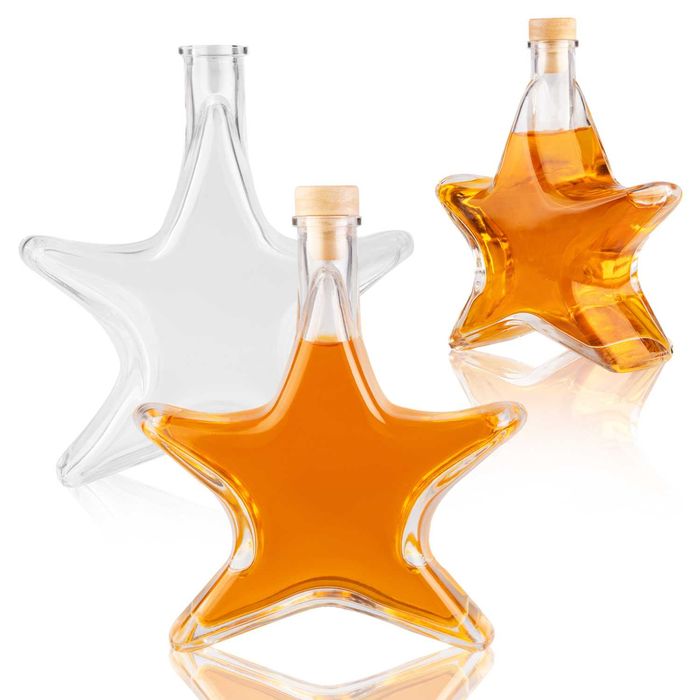Butelka GWIAZDA 500 ml z korkiem butelka świąteczna na nalewki likiery