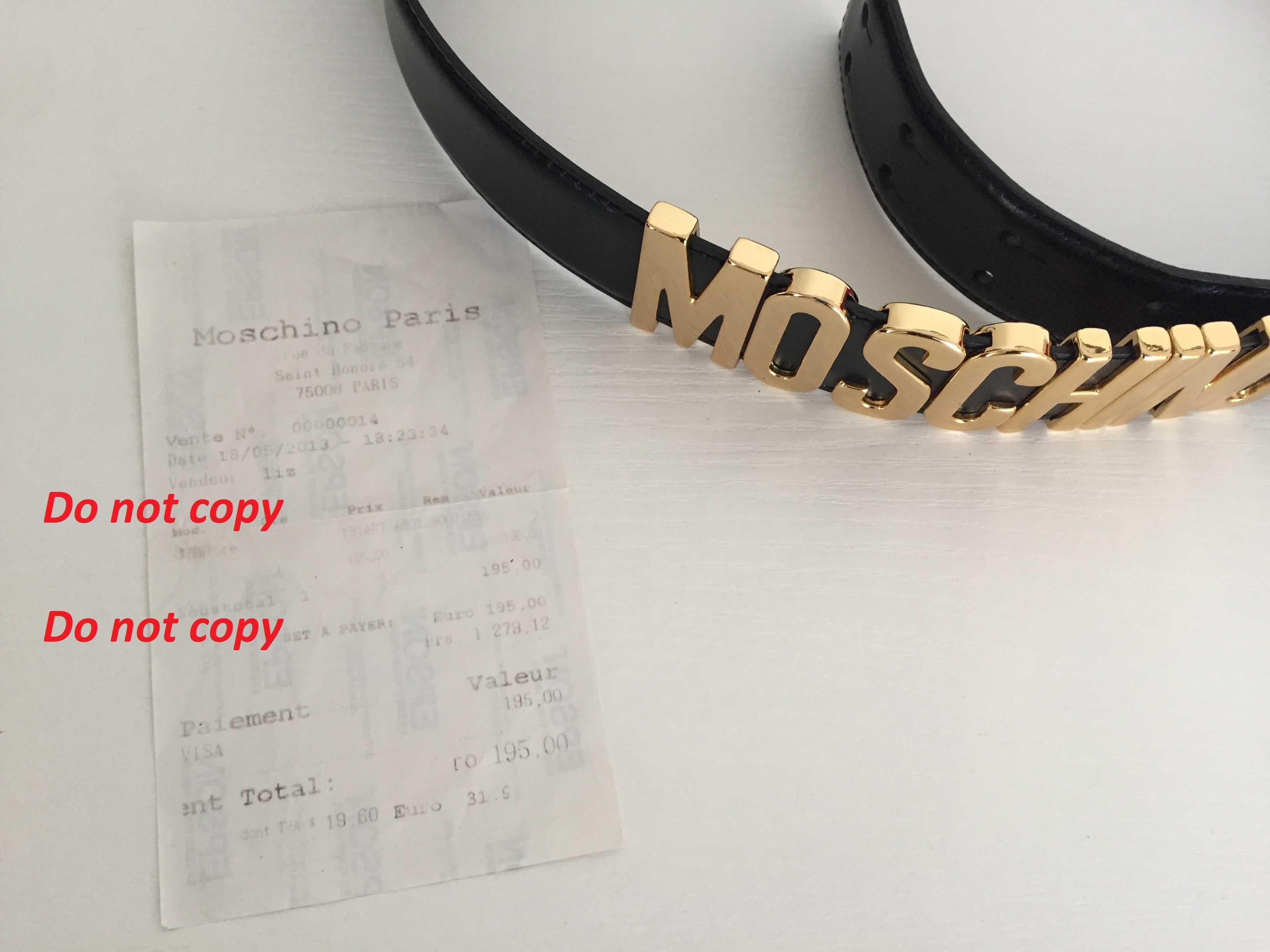 Skórzany pasek Moschino oryginalny