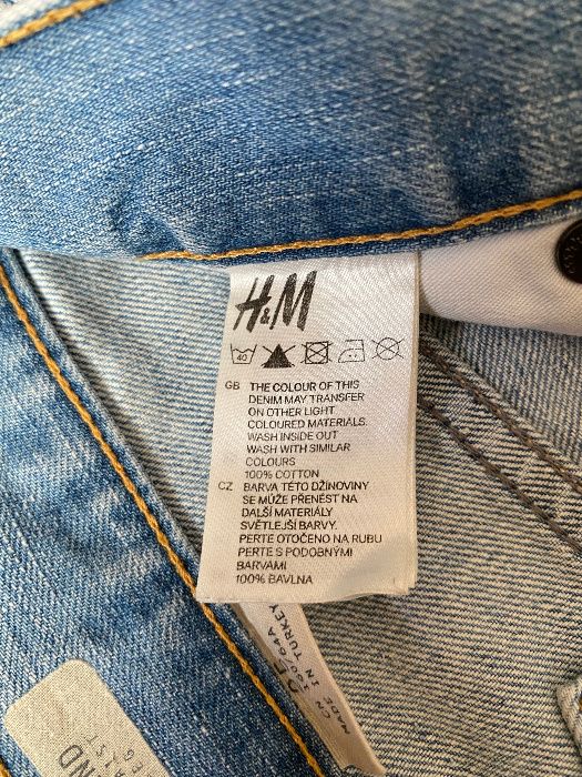 H&M boyfriend jeansy damskie spodnie W25 S M 160/64A przecierane