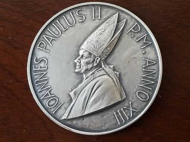 Medalha Papal Oficial do Vaticano, Papa João Paulo II, ano 1991.
