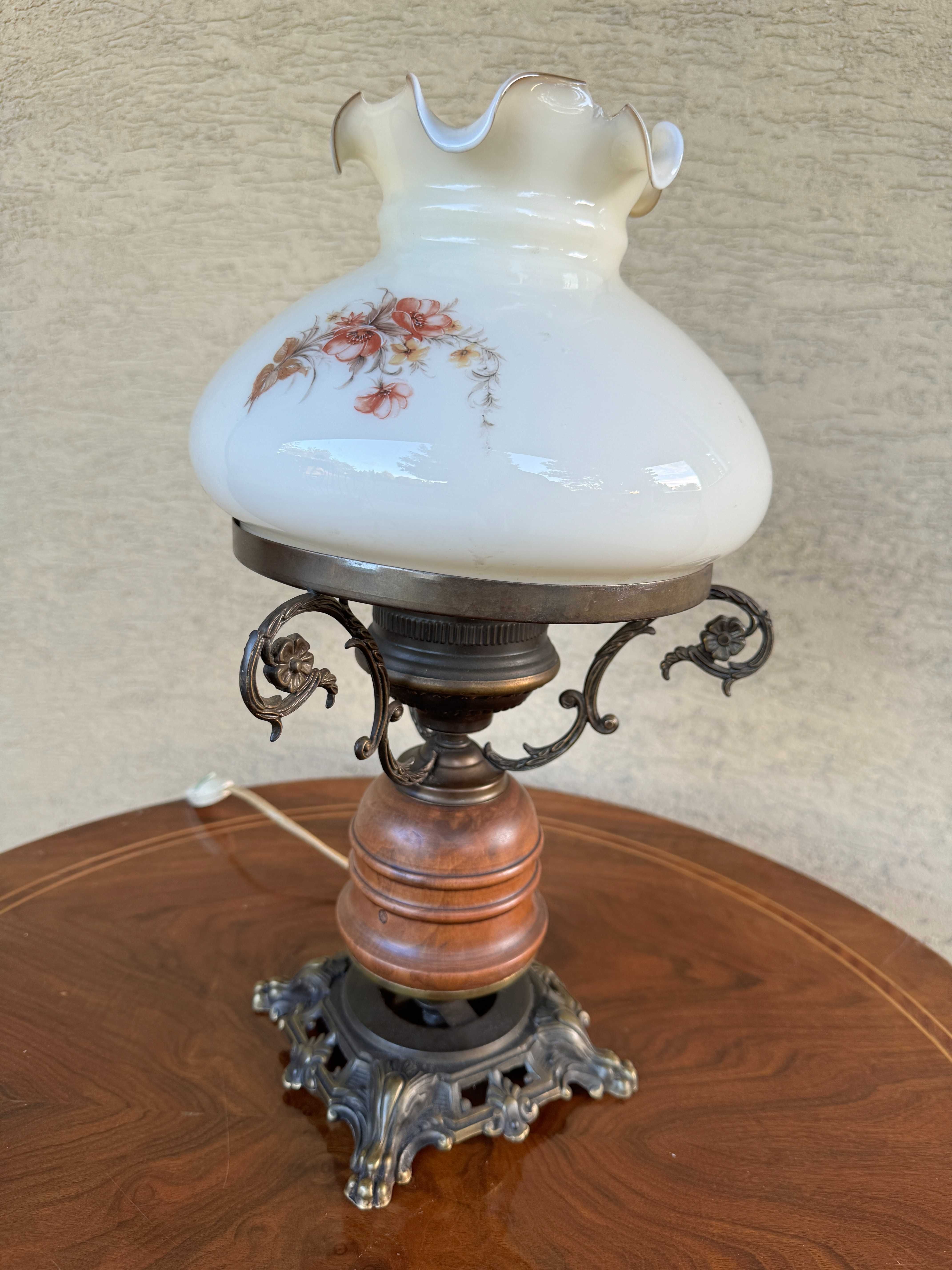Lampa ceramiczna alabaster stołowa amerykań stylowa dzban klosz abażur
