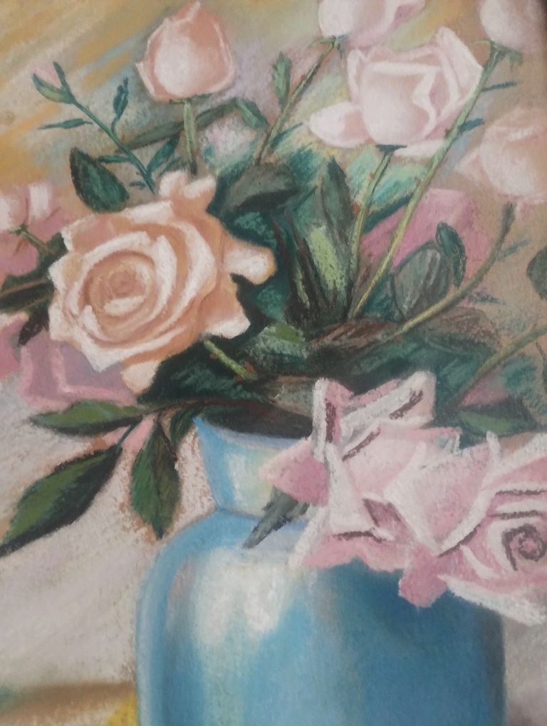 Obraz olejny malowany na płótnie w drewnianej ramie