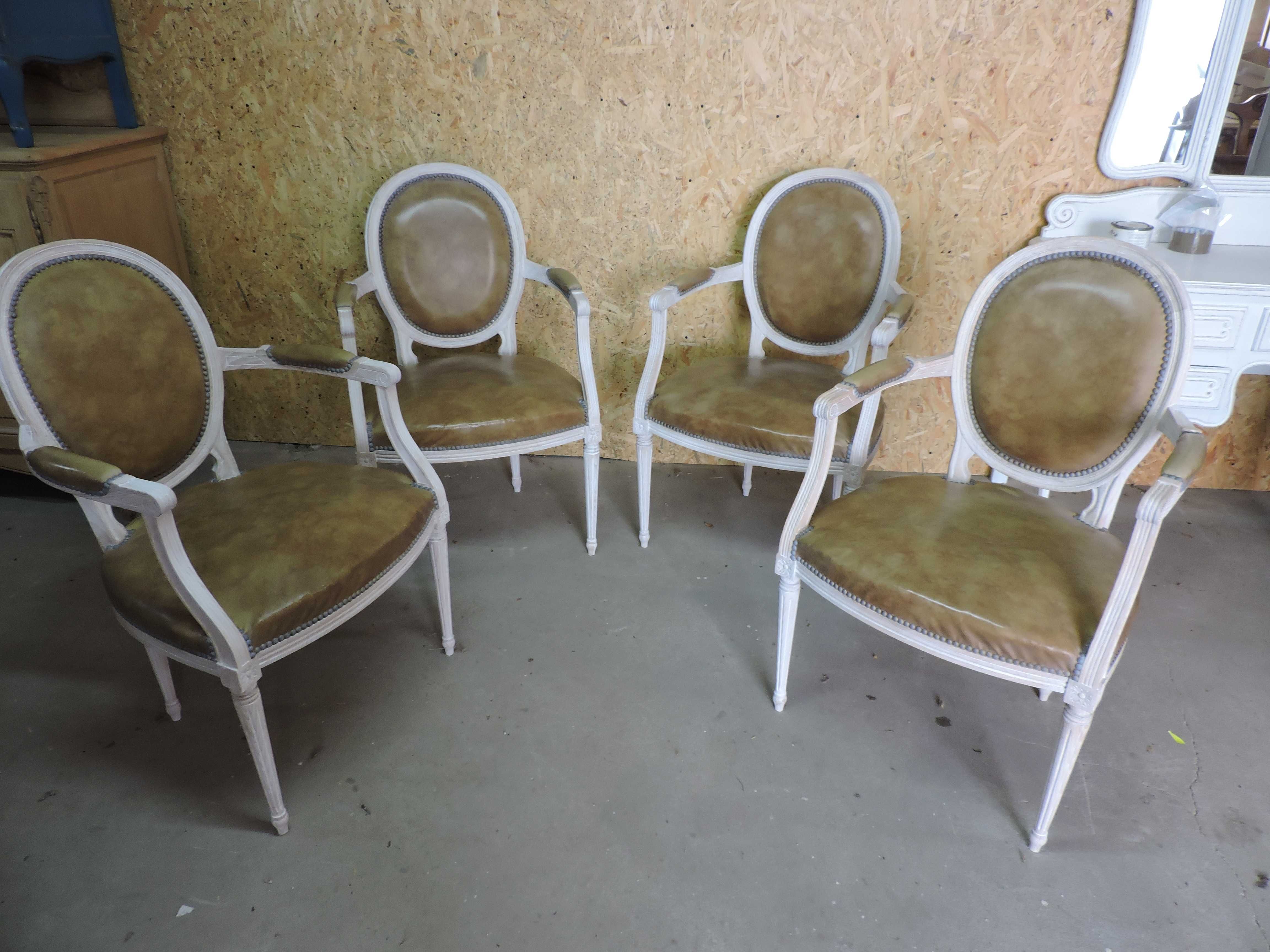 Komplet fotelikow ludwikowskich bielonych cena za 1szt