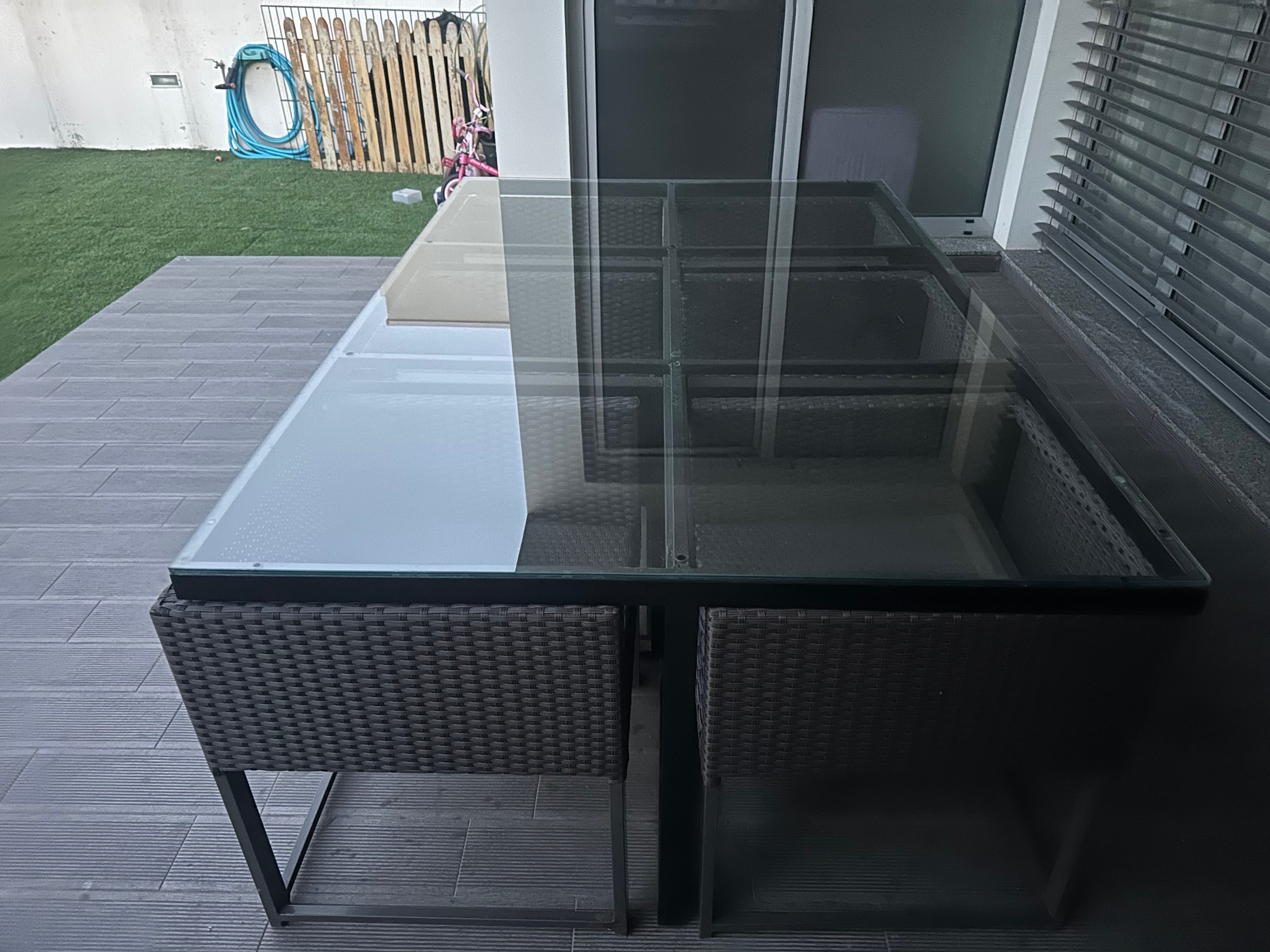 Mesa de jardim 186 x 122 de 8 pessoas