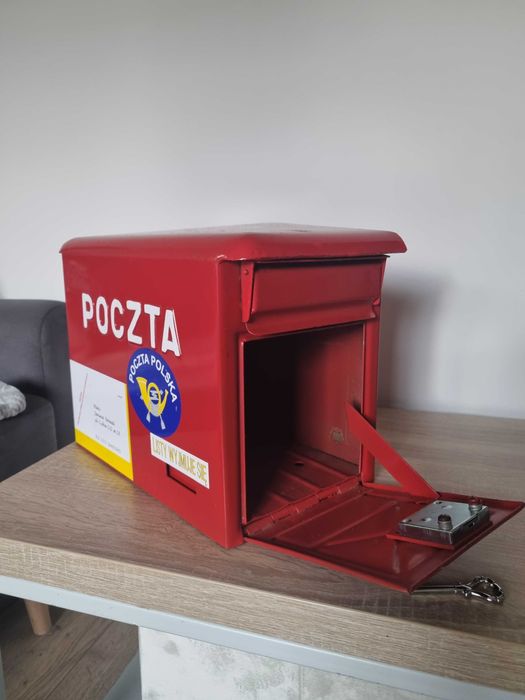Skrzynka poczta weselna, prl, na ślub z kluczem bdb stan