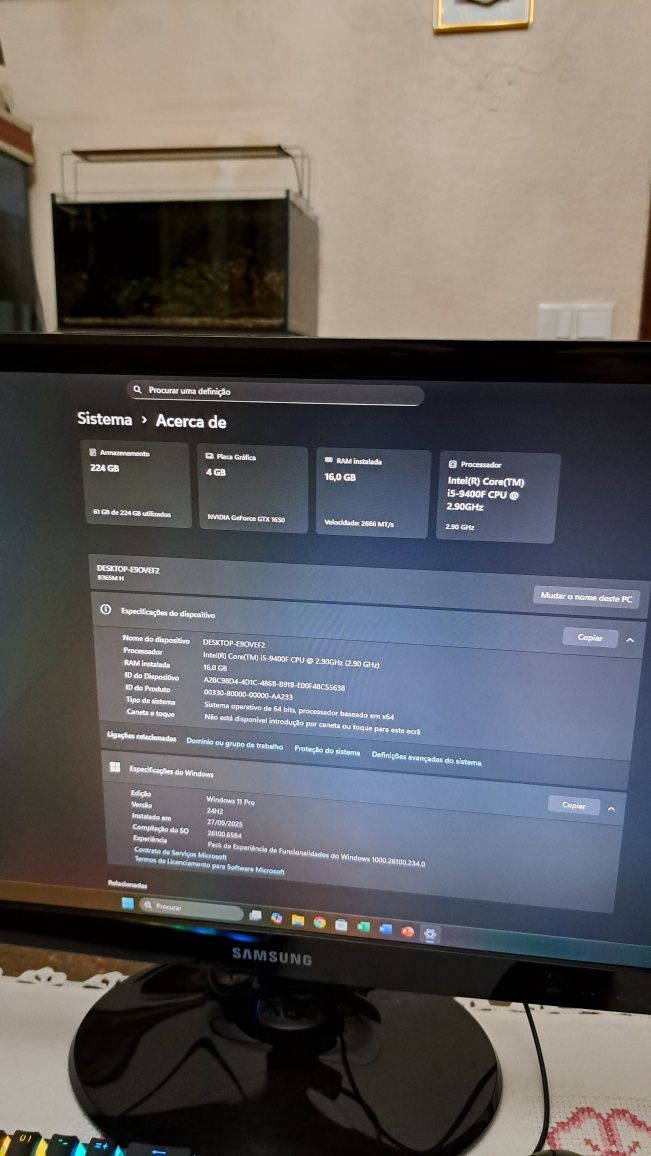 PC GAMING i5-9400f GTX 1650 16GB RAM 240GB SSD