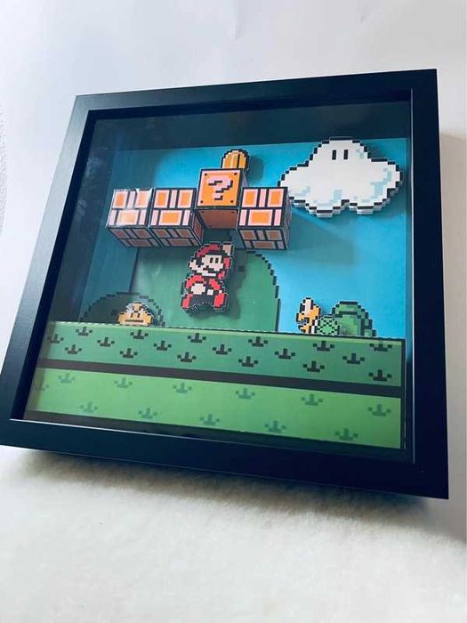 Quadro Diorama Super Mario 32 bits