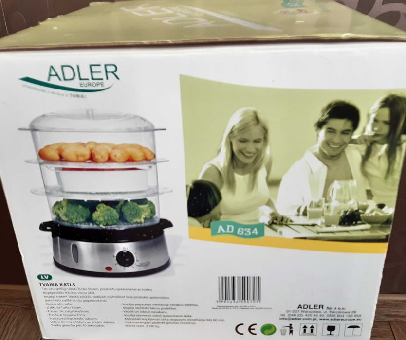 Parowar INOX Adler AD 634 nowy.