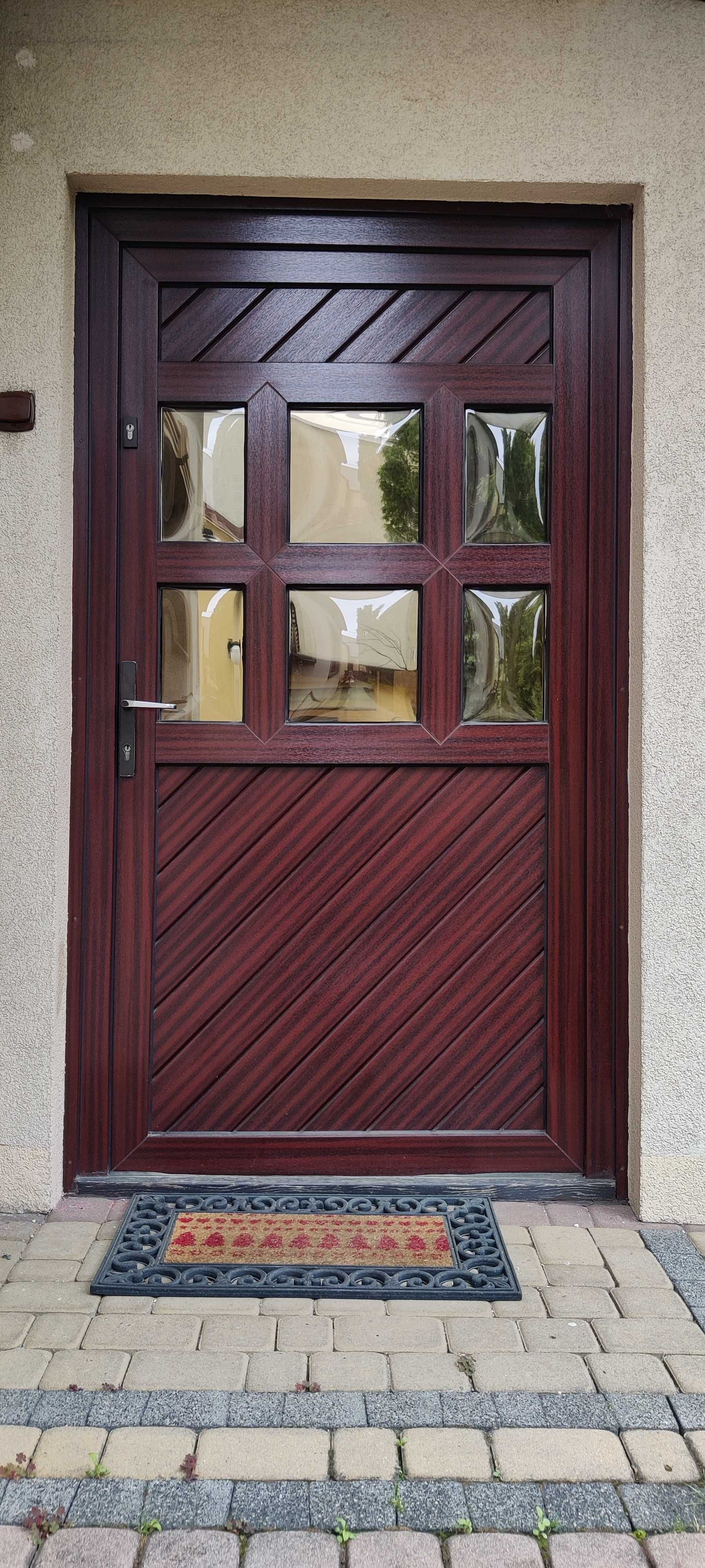 Drzwi zewnętrzne PCV, wzmacniane, wym. 112x208 cm