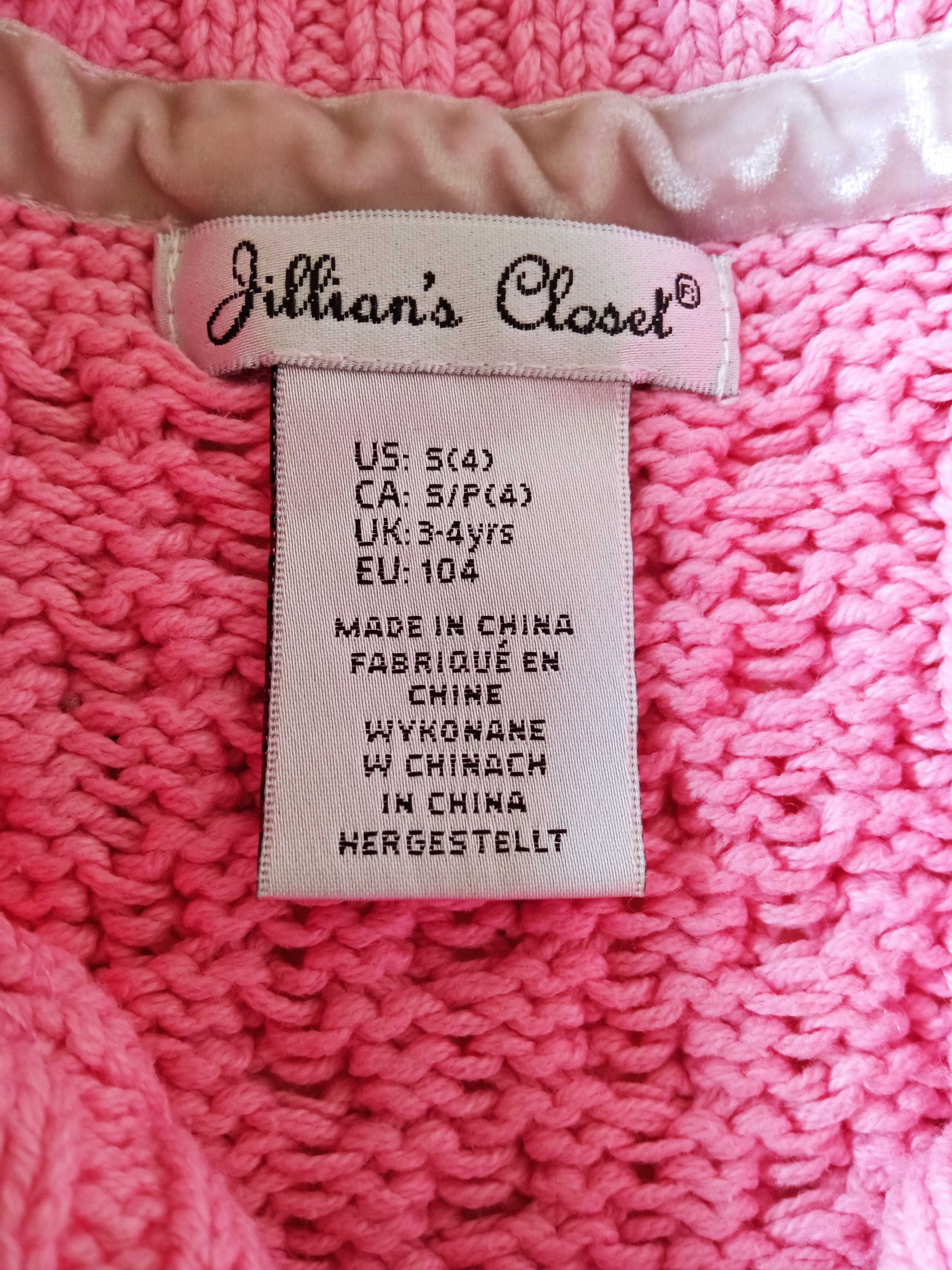 Jillian's Closet sweterek dziewczęcy tunika  r 104