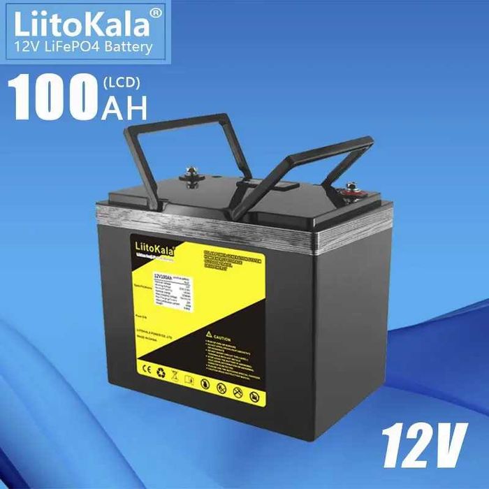 Аккумулятор АКБ дбж LiitoKala LiFePO4 12V 100Ah  LCD