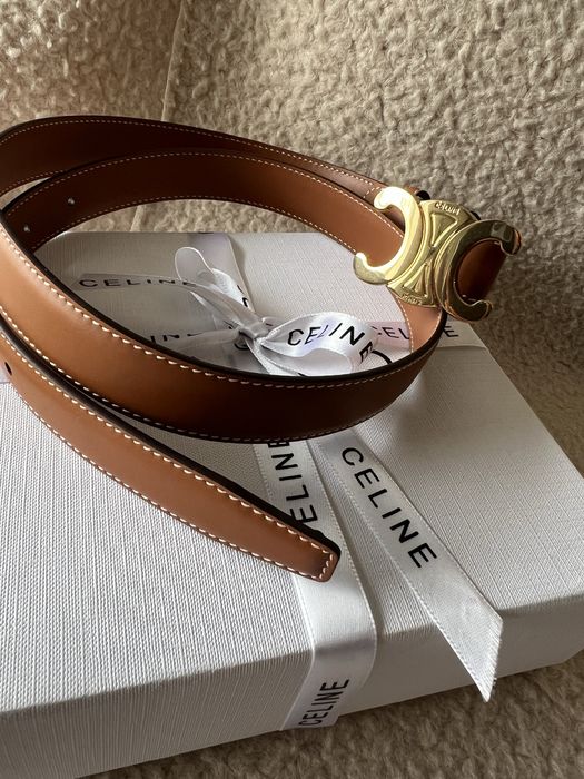 Brązowy pasek Celine. Rozmiar 80.