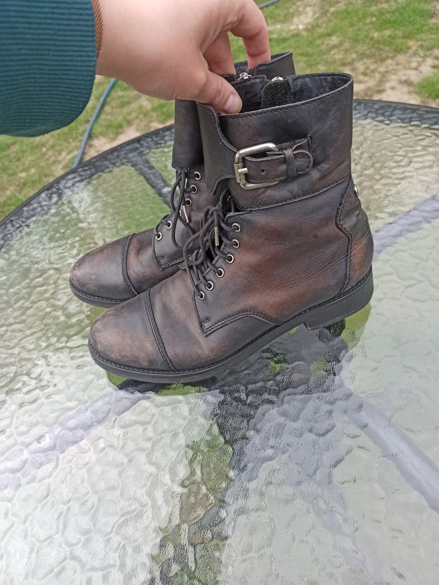 Skórzane buty damskie trzewiki r. 39 DIESEL