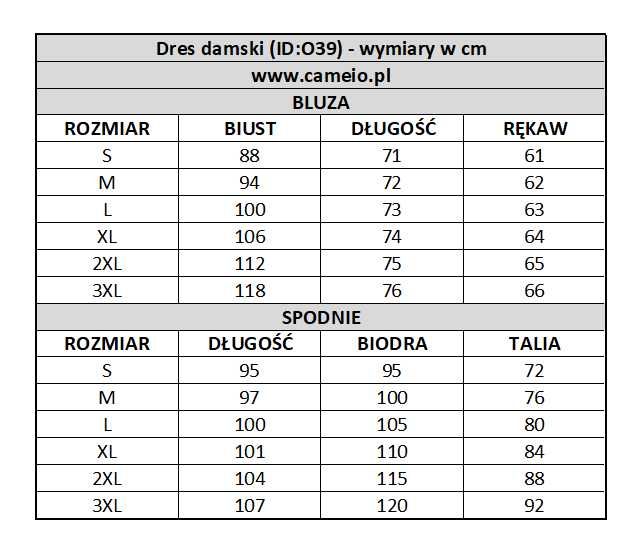 39. Dres damski od S do 3XL