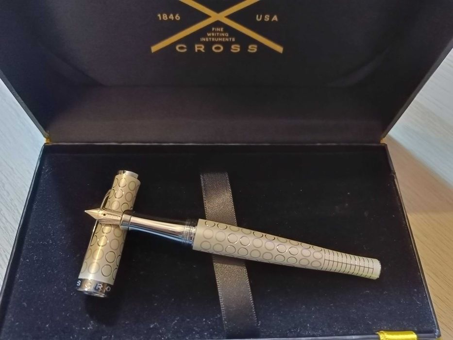 Pióro wieczne Cross Sauvage Pearl – białe złoto 18k