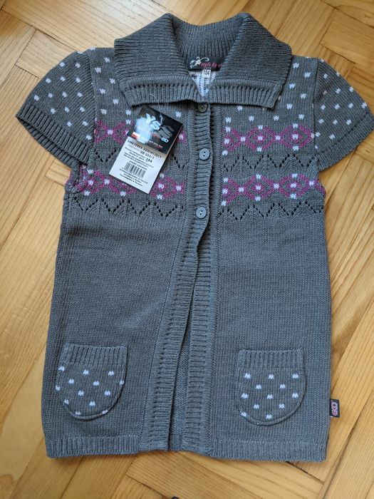 Sweterek dziewczęcy dla dziewczynki 104 bezrękawnik