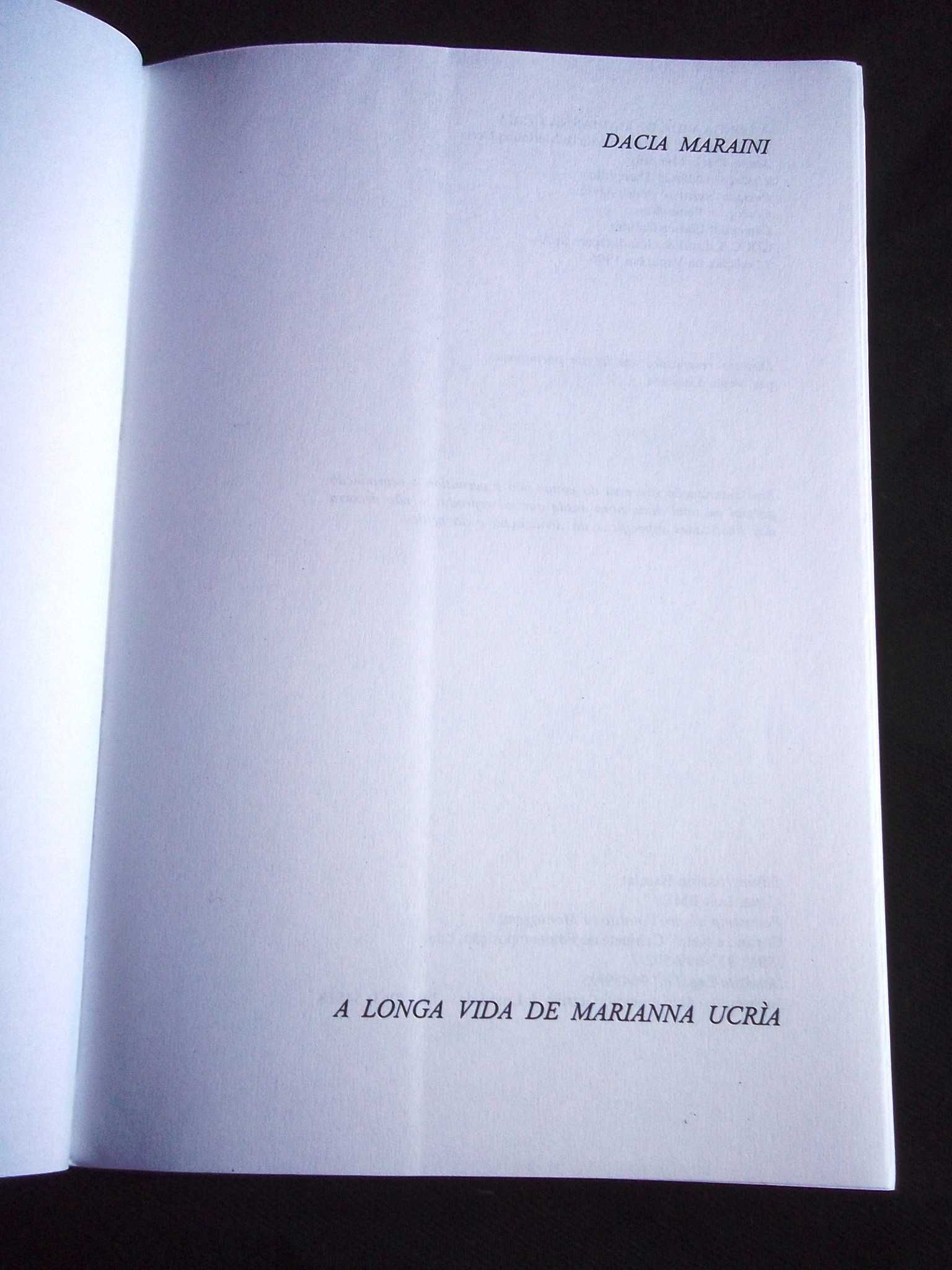 Livro Longa Vida de Marianna Ucria Vega Maraini