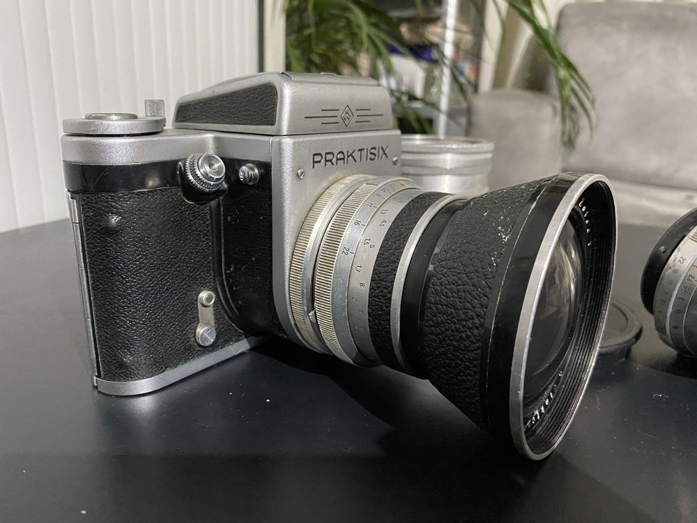 Aparat srednformatowy praktisix obiektyw flektogon 2.8/65 tessar 2.8/8