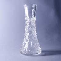 lata 70/80 piękny designerski lodowy wazon szklany