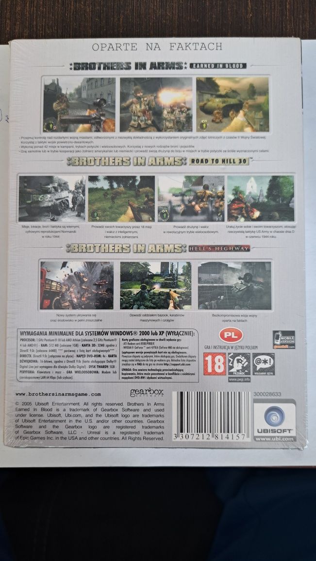 Gra PC Brothers IN Arms . Ubisoft Exclusive FOLIA