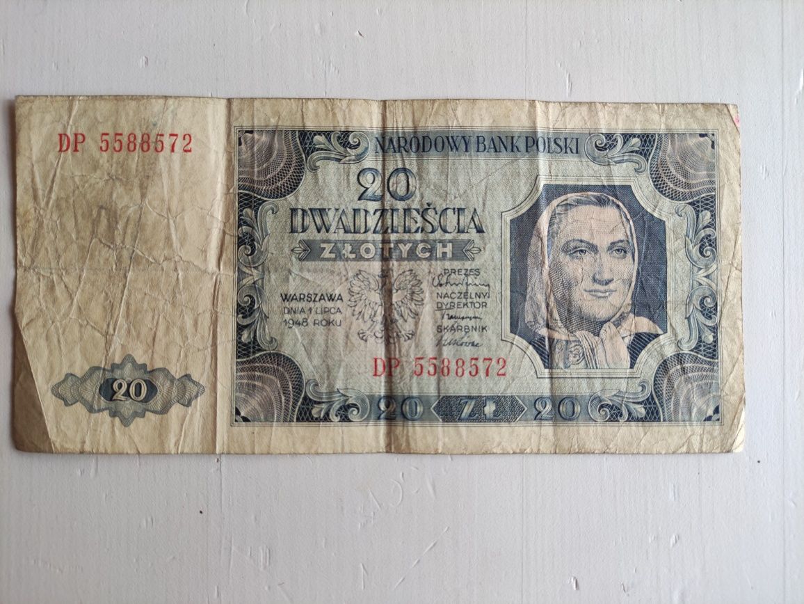 Banknot 20 złotych 1948r.