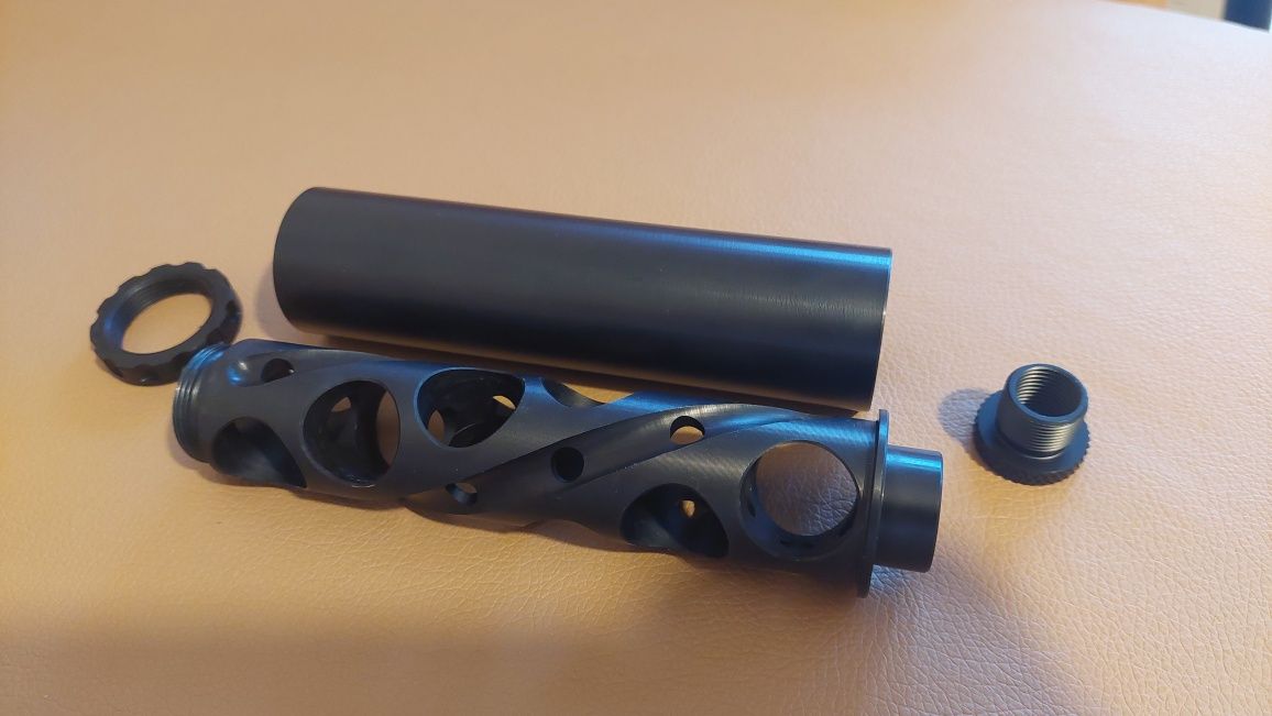 Tłumik aluminiowy 15cm gwint 1/2 20 (UNF) lub 5/8-24