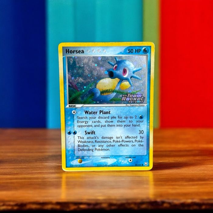 Pokémon TCG Team Rocket Returns Horsea Stamped