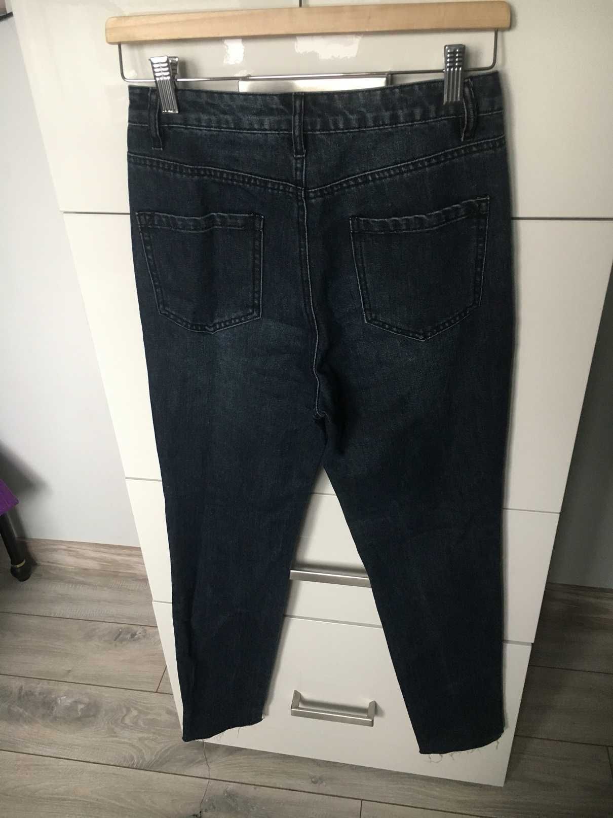 missguided spodnie jeansowe z dziurami 36