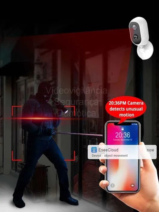 Câmara a Bateria * FullHD * Sem Fios * Monitorização Pessoas