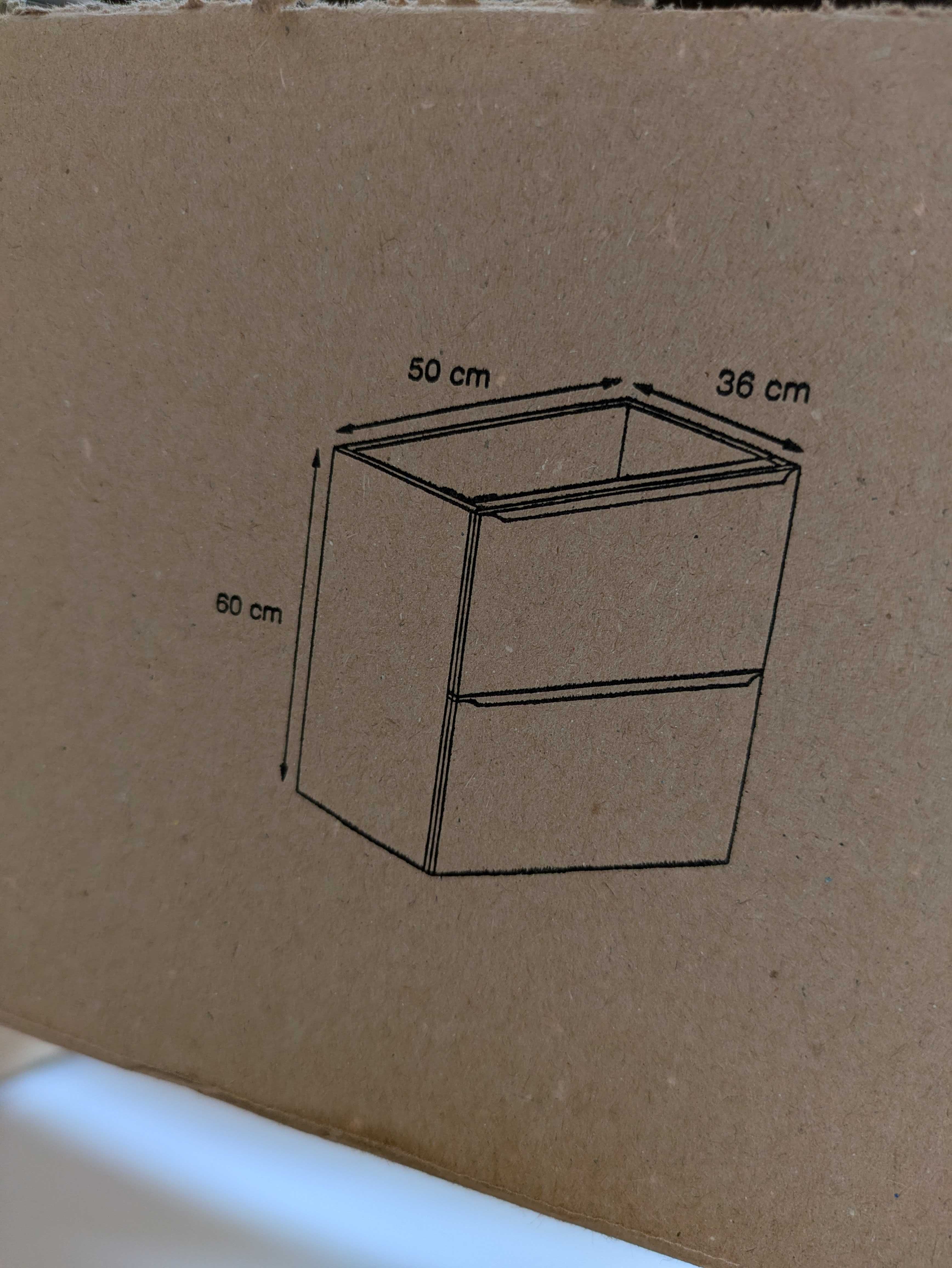 Szafka pod umywalkę wisząca 50x60x36 orzech łazienka Goodhome Imandra