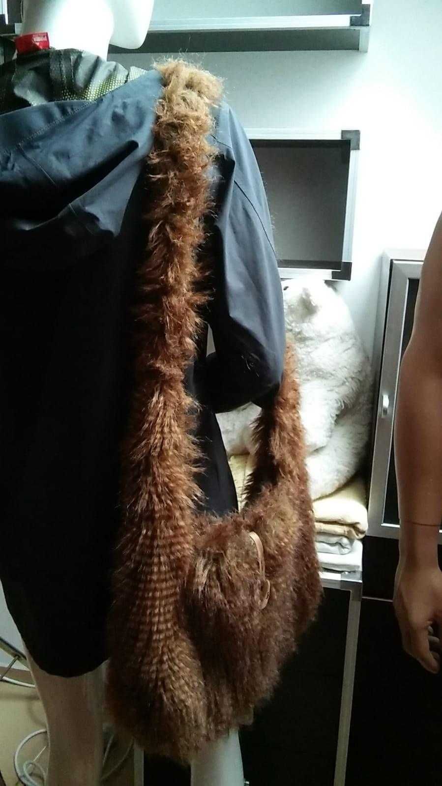 Torebka na ramię torba futerkowa sztuczne futro prążki ala cruella