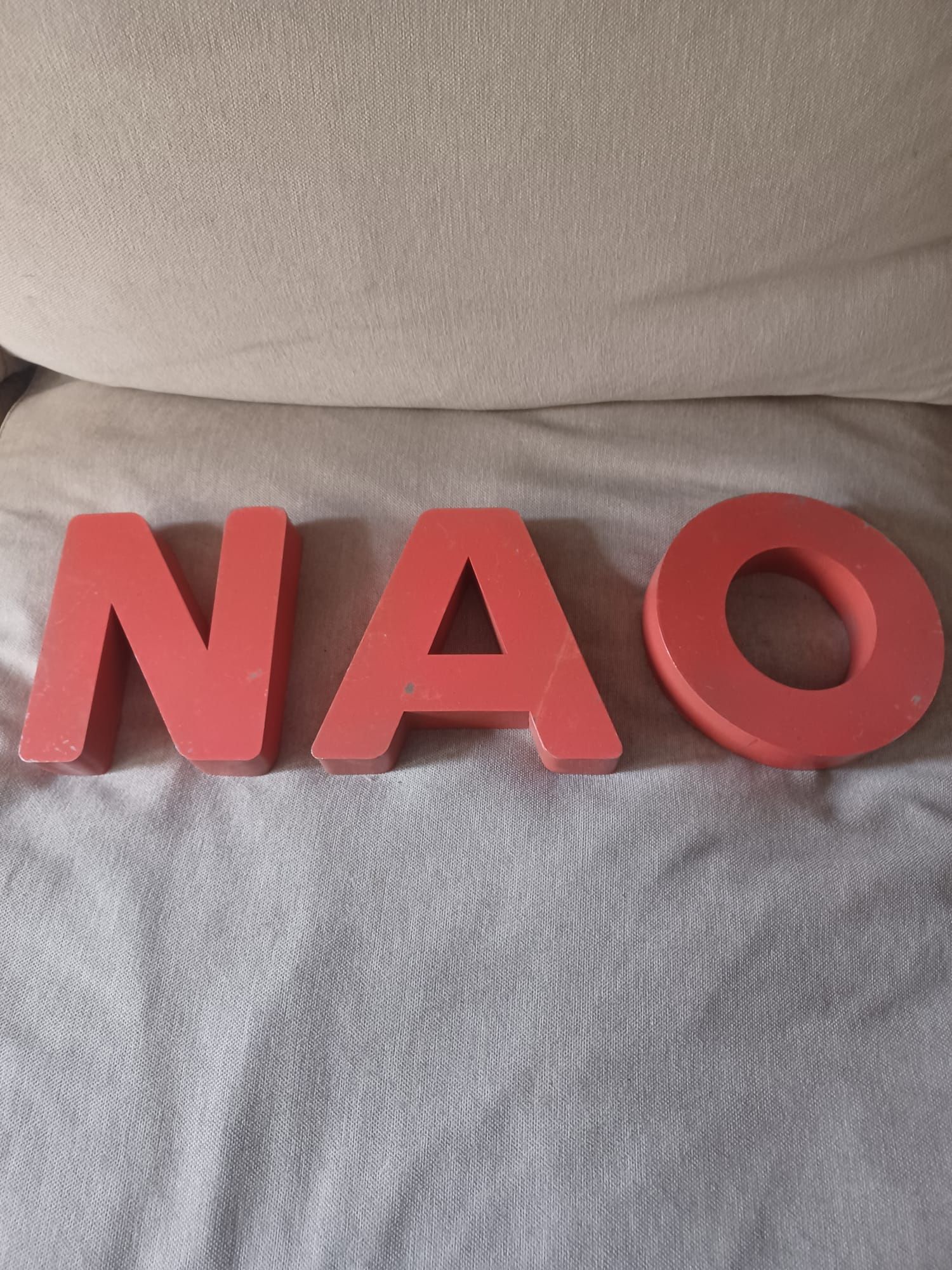 Letras industriais metálicas em alumínio ANO NOA NAO