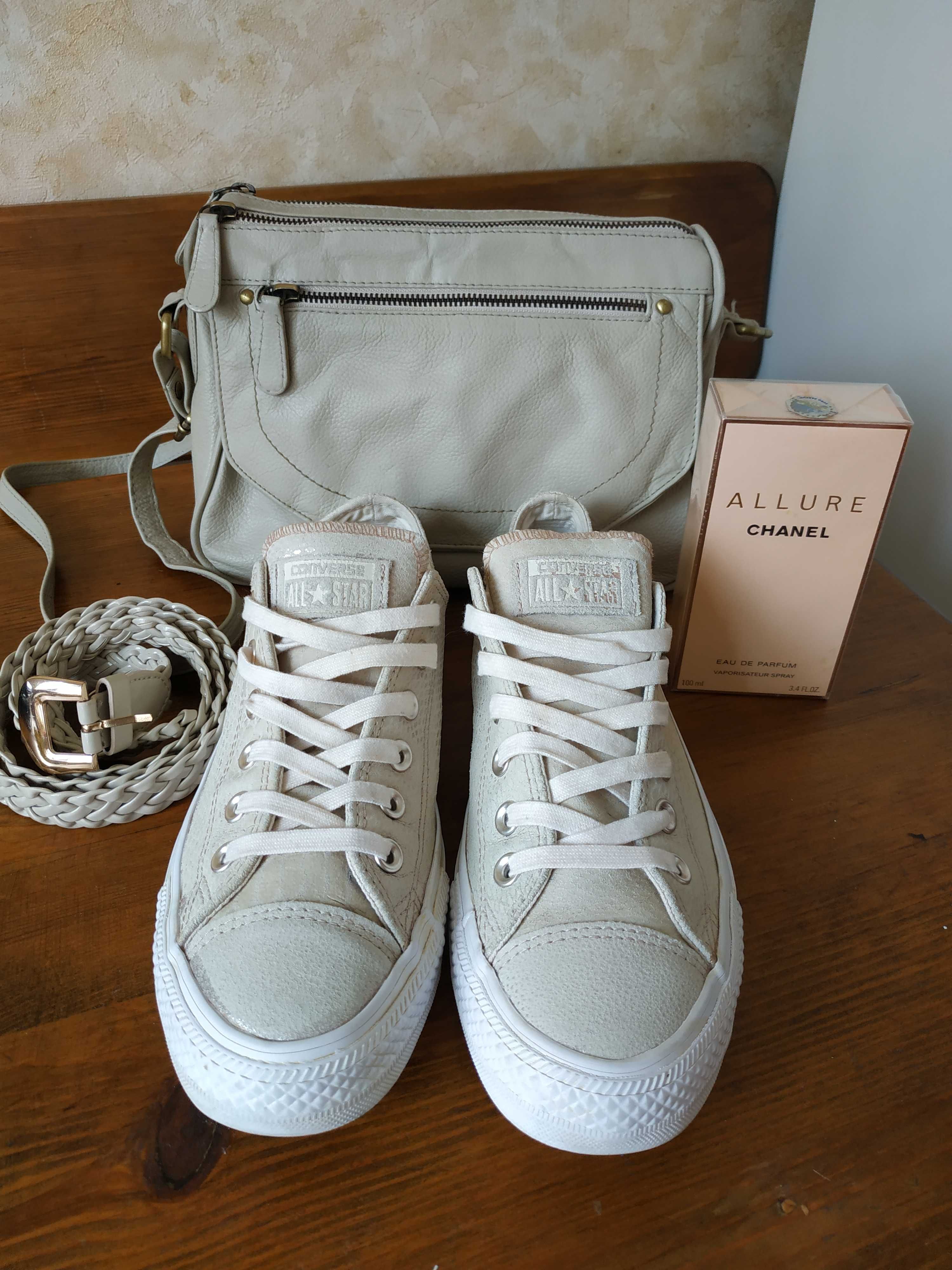 Кеды Converse All Star, бежевые конверсы,кеди колір пудра 40 р., 26 см