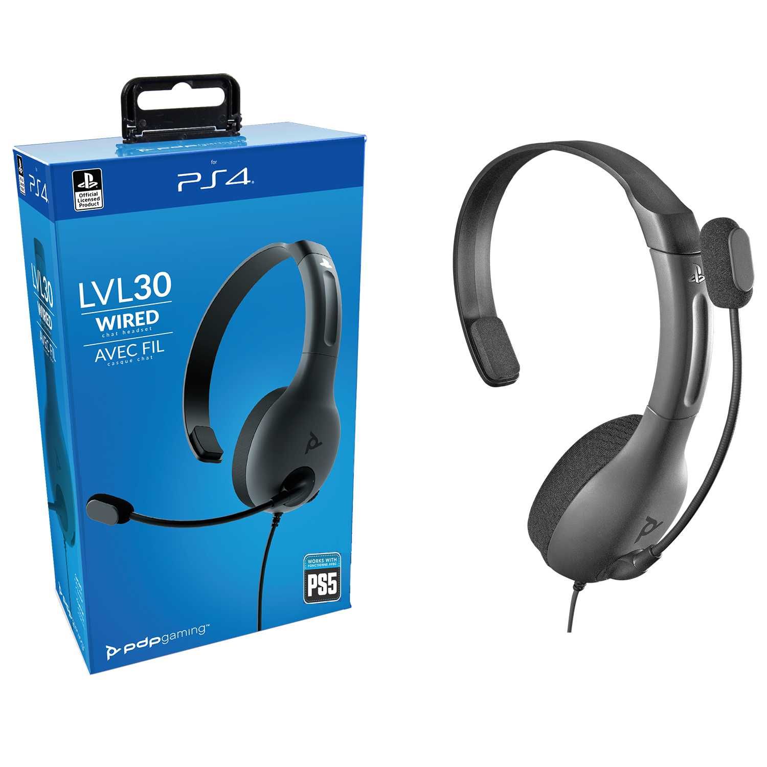 PDP PS5 PS4 Słuchawki Headset Chat LVL30