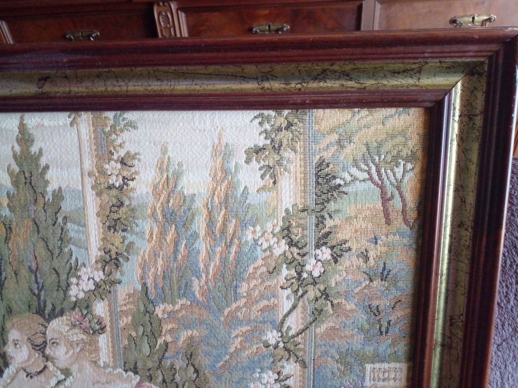 Quadro GRANDE e ANTIGO  em tapeçaria GOBLIN
