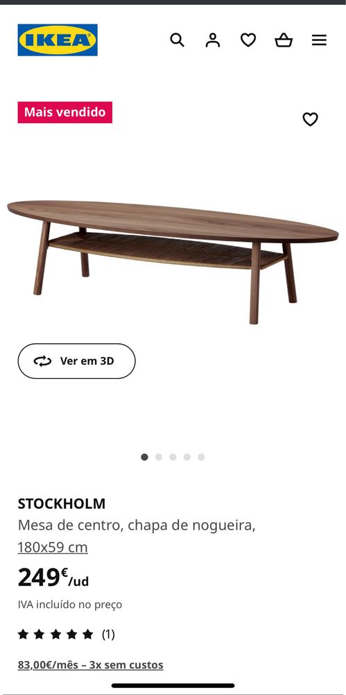 Mesa de centro ikea nogueira