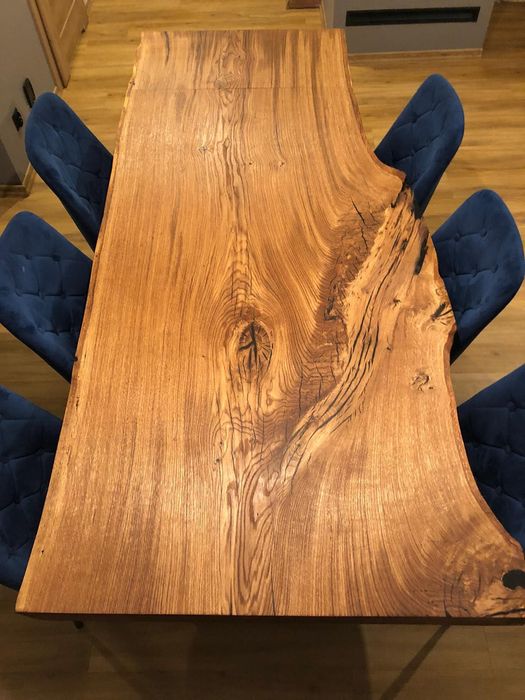 Stół dębowy monolit loft live edge