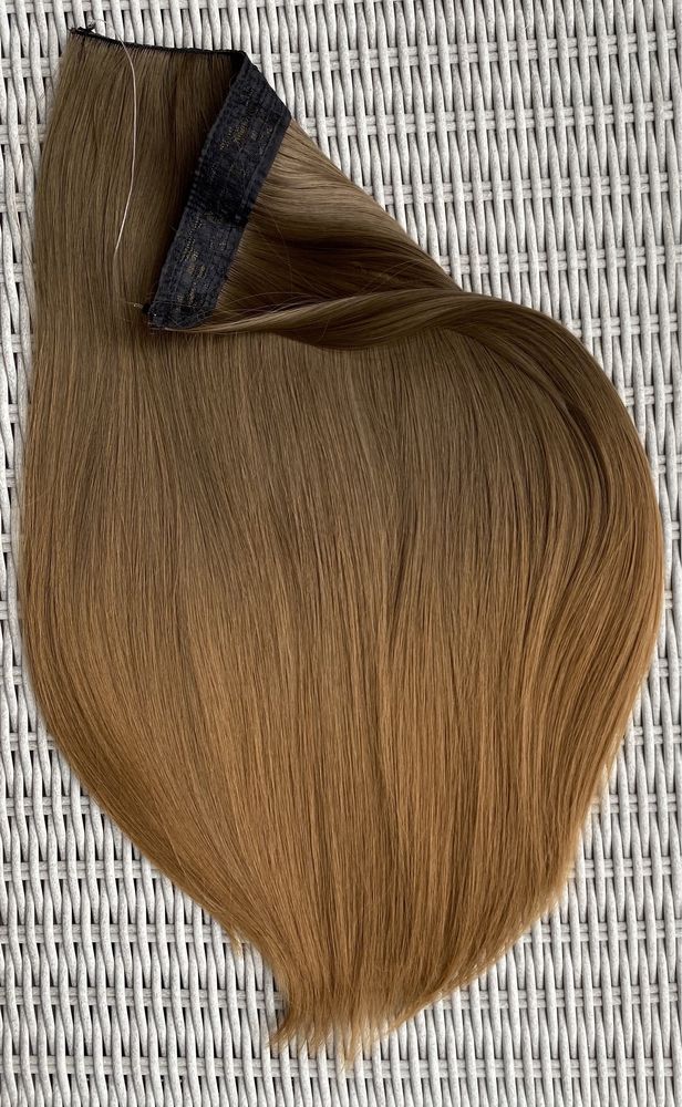 Włosy doczepiane, szatyn / blond / ombre, włosy na żyłce ( 367 )