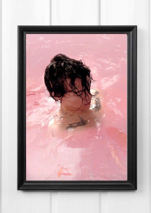 Nowy plakat poster A4 pink water harry styles kodak