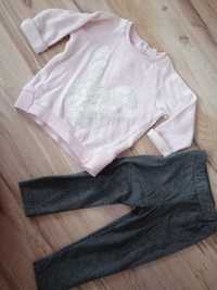 Komplet dla dziewczynki bluzeczka spodenki legginsy 74/80