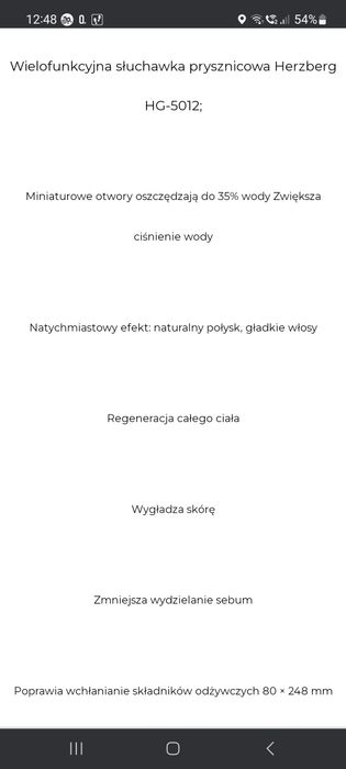 Zmineralizowana słuchawka prysznicowa Nowa