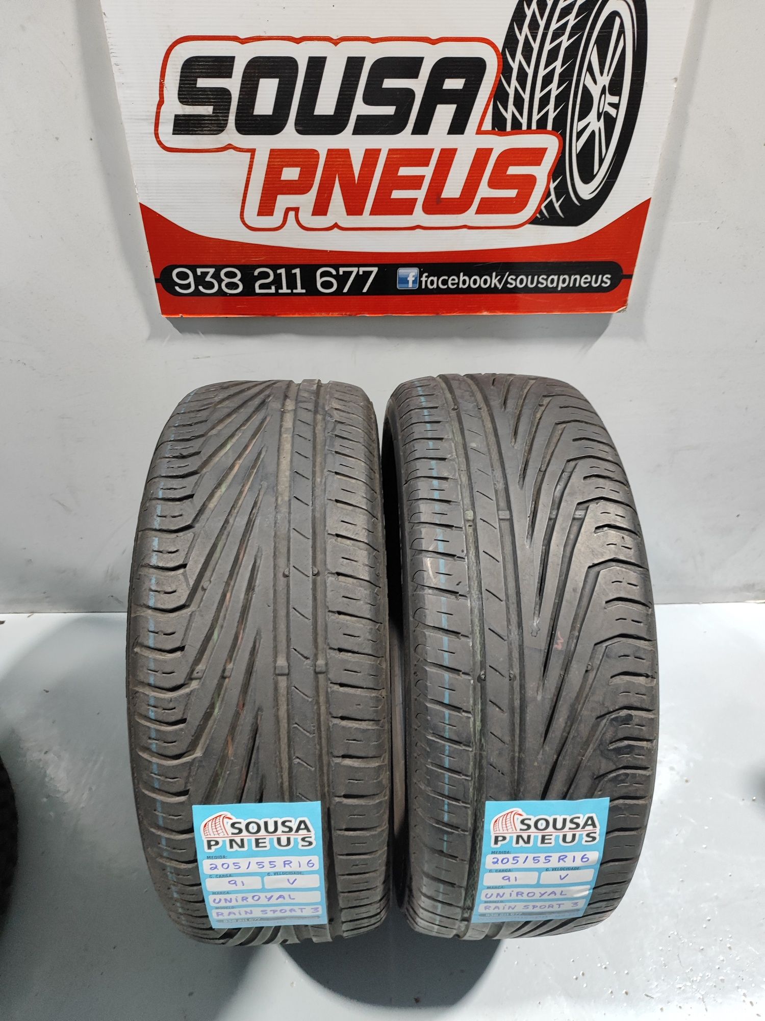 2 pneus semi novos 205-55R16 Uniroyal - Oferta dos Portes